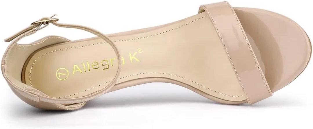 Allegra K Women's Ankle Strap Kitten Heeled Open Toe Stiletto Heels Sandals