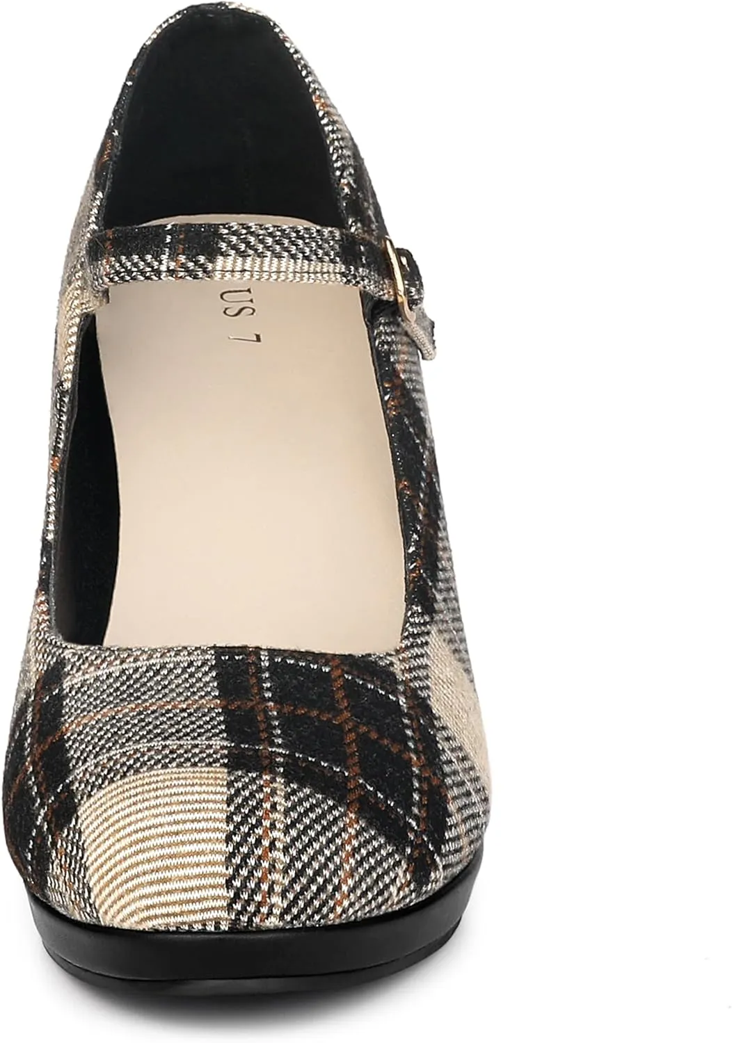 Allegra K Women's Houndstooth Platform Stiletto Heels Mary Janes Pumps