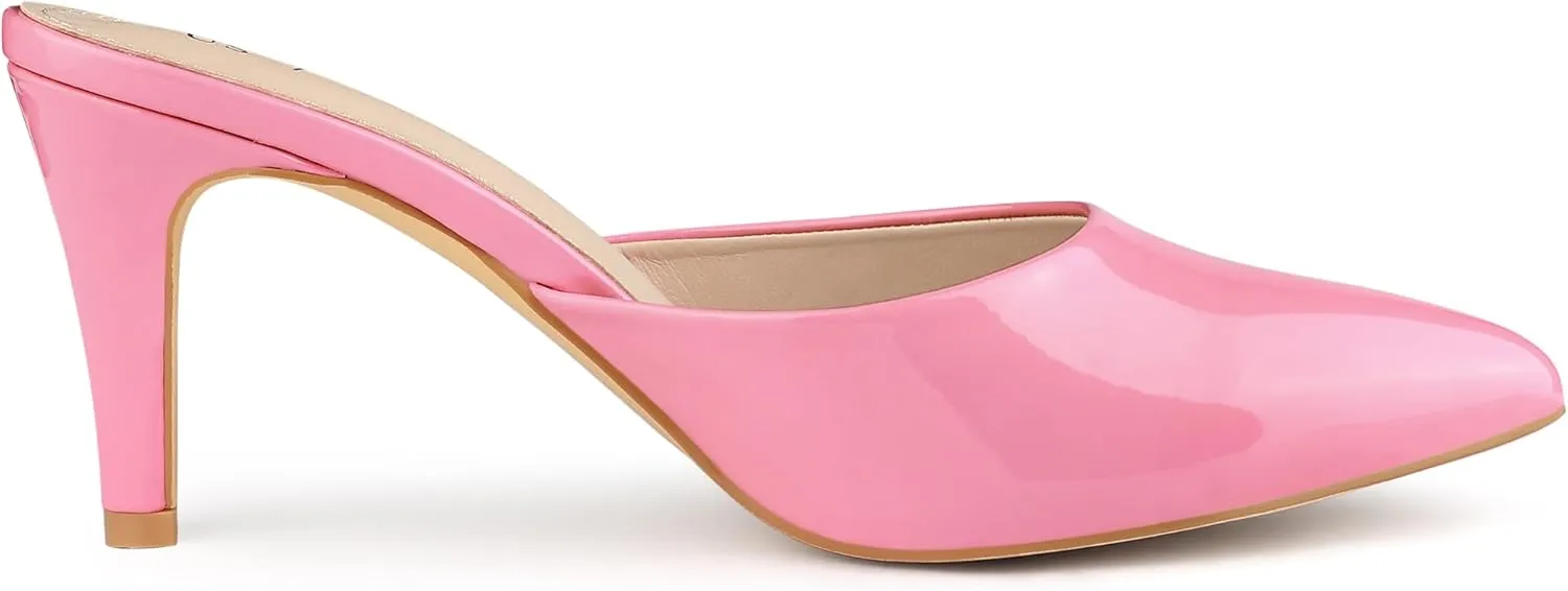 Allegra K Women's Pointed Toe Stiletto Heels Slide Mules