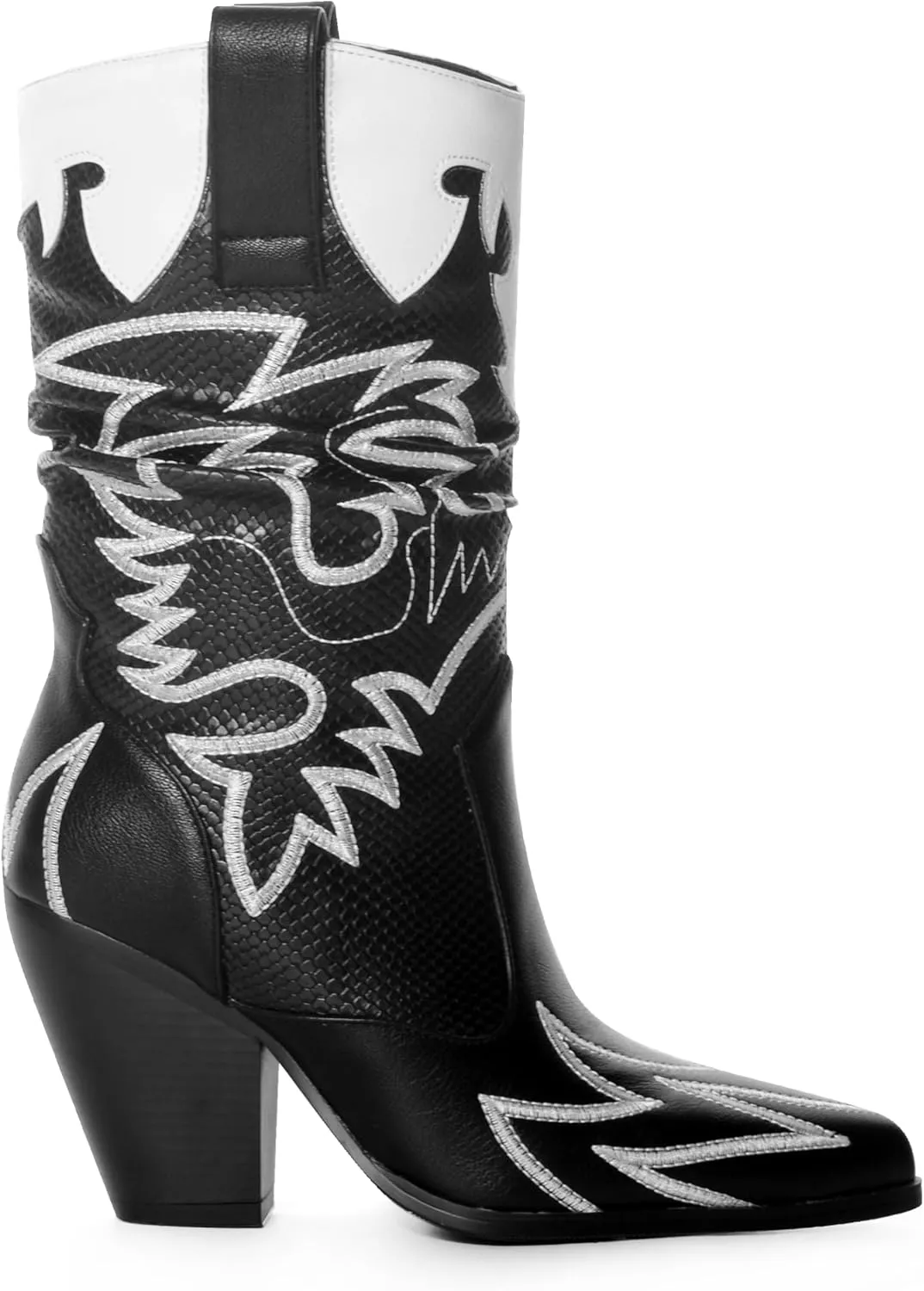 ANN CREEK Women's Contrast Cowboy Boots Cowgirl Mid Calf Boots