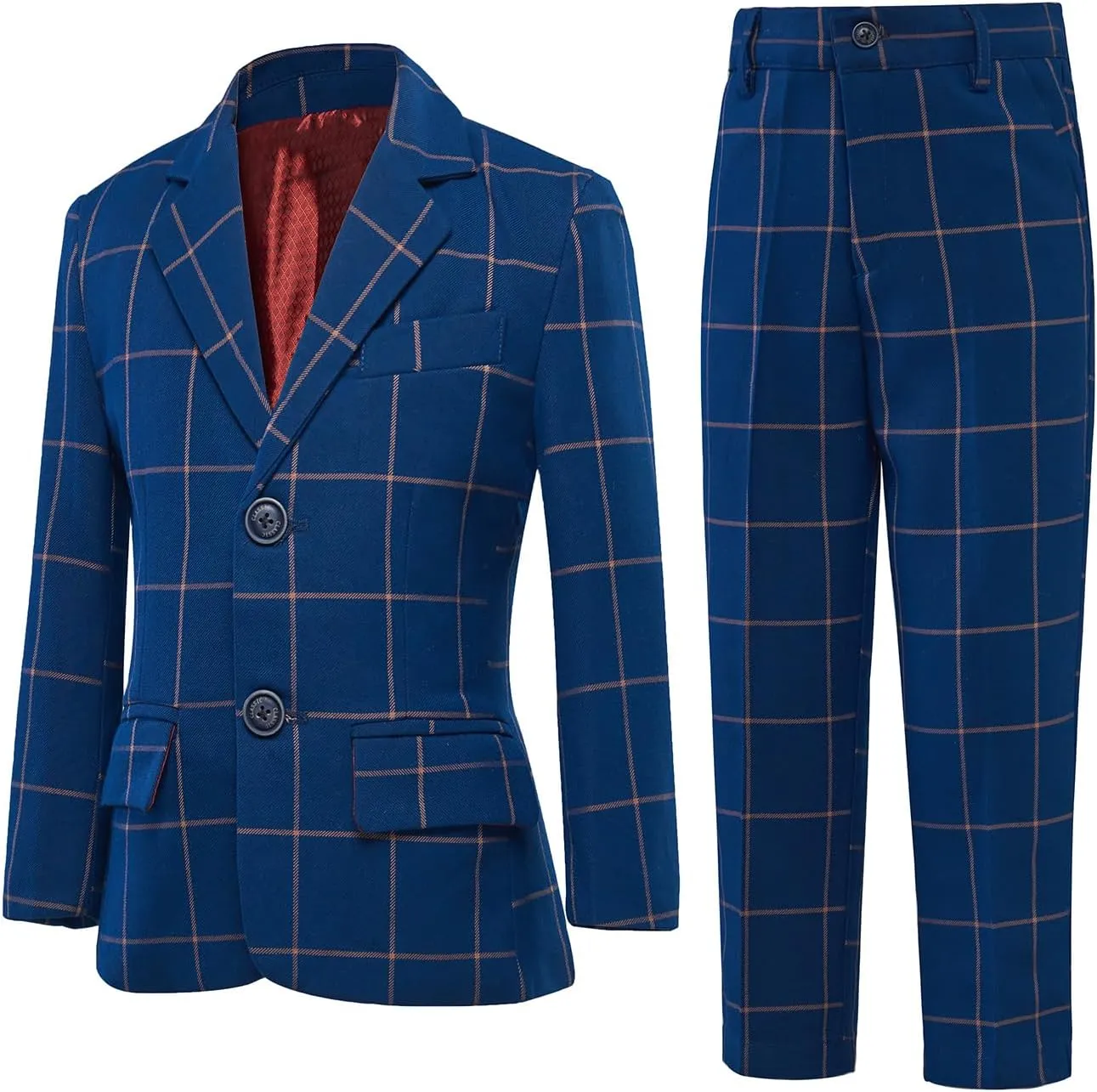 Boy's Suit 5pcs Tuxedo Suit for Toddler Set Formal Slim Fit Jacket Pants Shirt Dress Ring Bearer Outfit for Kids with Tie