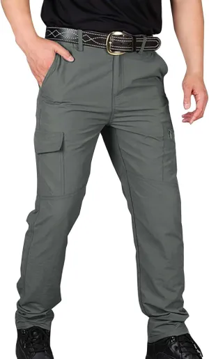 Cargo Pants Men Lightweight Wild Outdoor Hiking Pants Waterproof Ripstop Tactical Camo Work Pants Multi Pockets