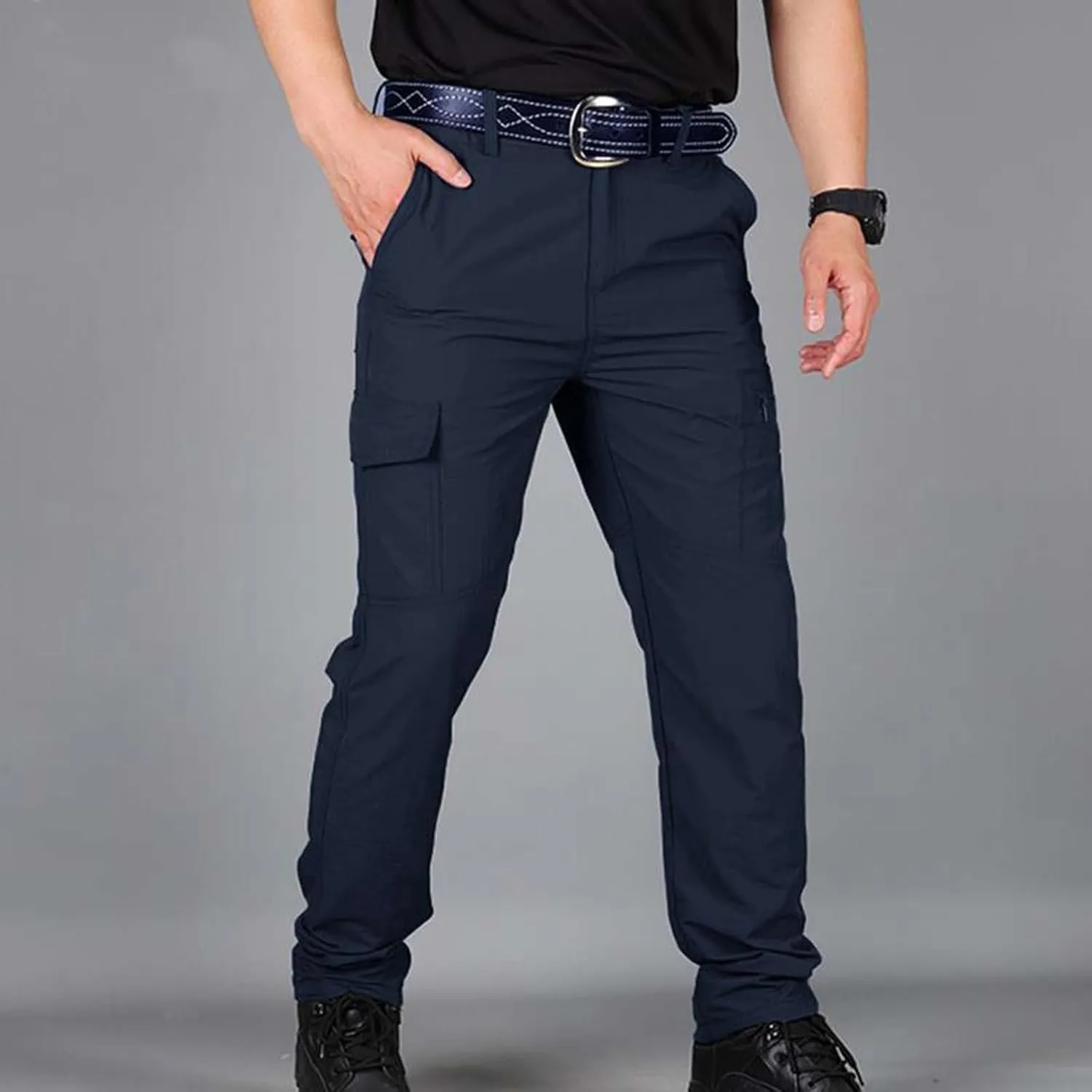 Cargo Pants Men Lightweight Wild Outdoor Hiking Pants Waterproof Ripstop Tactical Camo Work Pants Multi Pockets