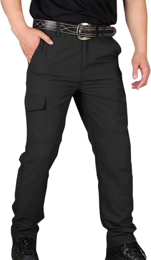 Cargo Pants Men Lightweight Wild Outdoor Hiking Pants Waterproof Ripstop Tactical Camo Work Pants Multi Pockets