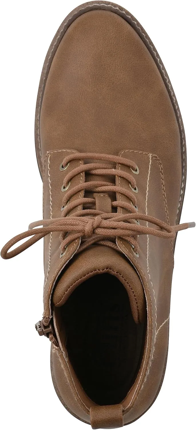 CLIFFS BY WHITE MOUNTAIN Women's Shoes Eligible Stacked Heel Lace-Up Ankle Bootie
