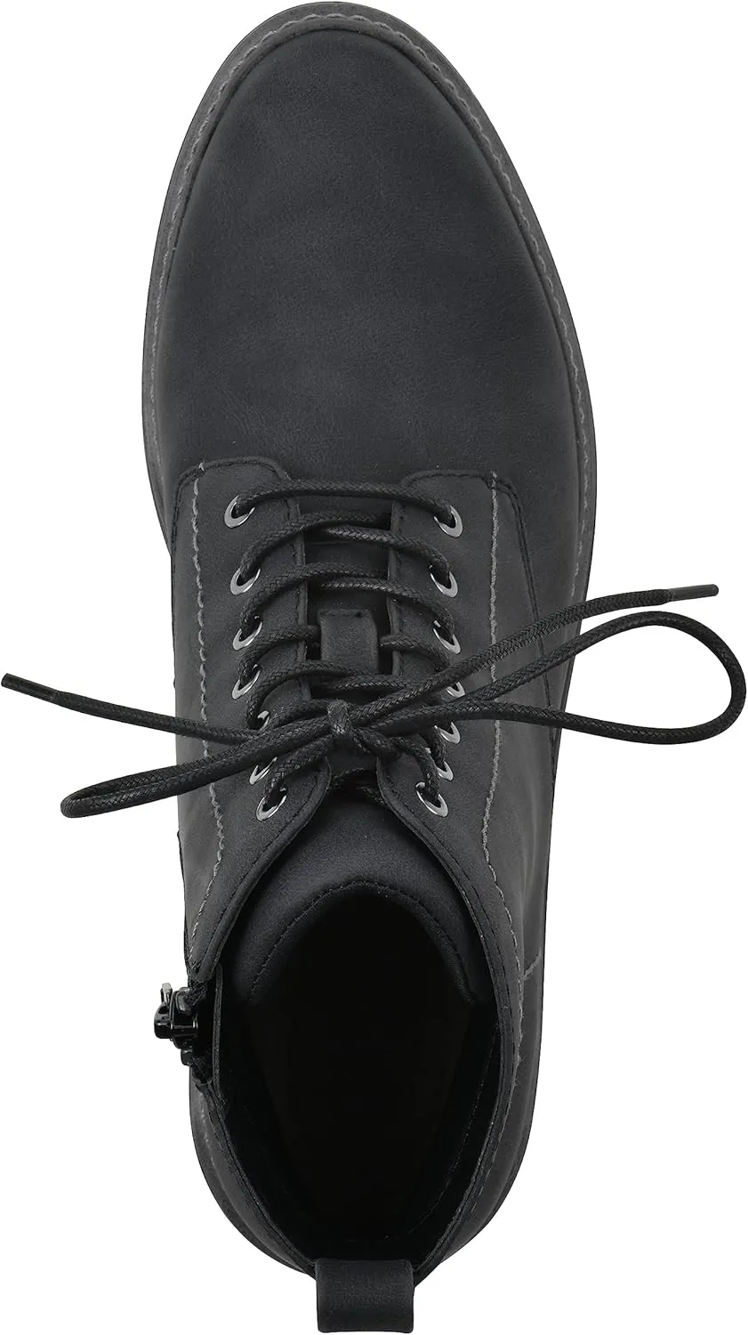 CLIFFS BY WHITE MOUNTAIN Women's Shoes Eligible Stacked Heel Lace-Up Ankle Bootie