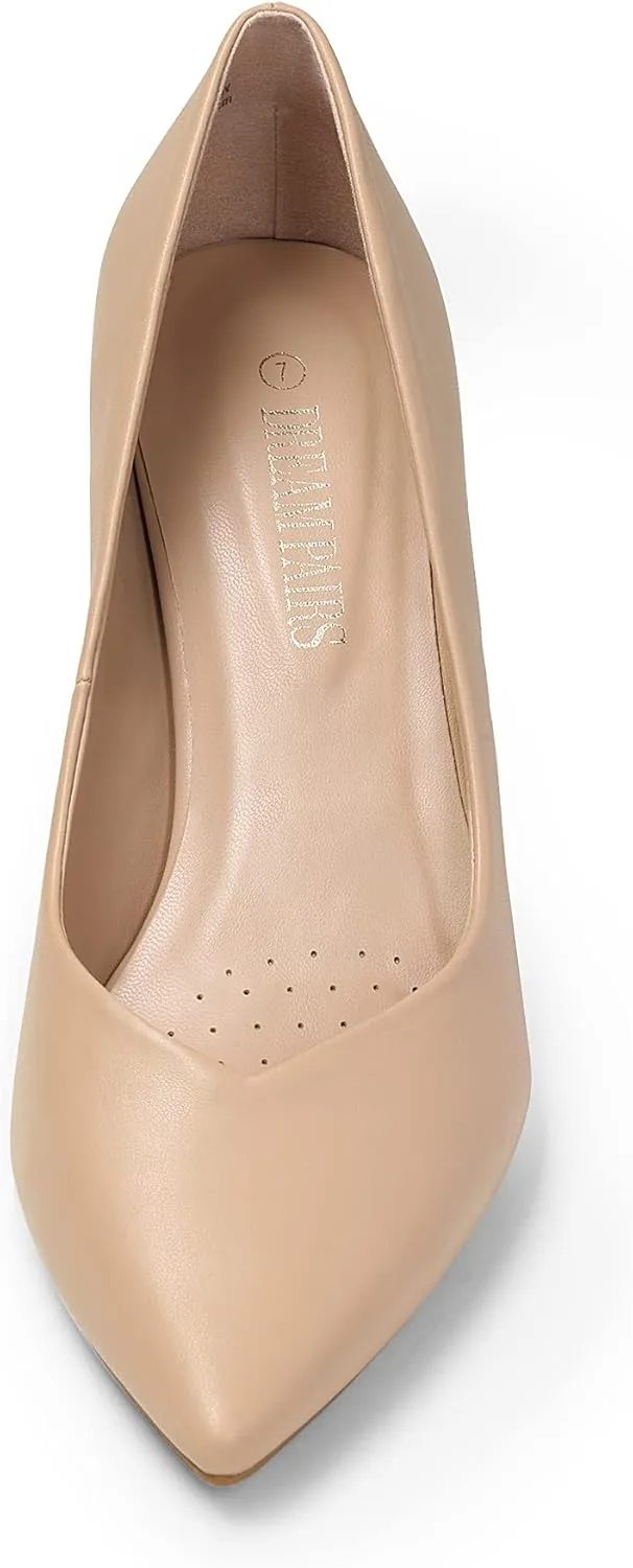 DREAM PAIRS Women’s High Chunky Closed Toe Block Heels Pointed Toe Wedding Party Elegant Slip On Pumps Shoes