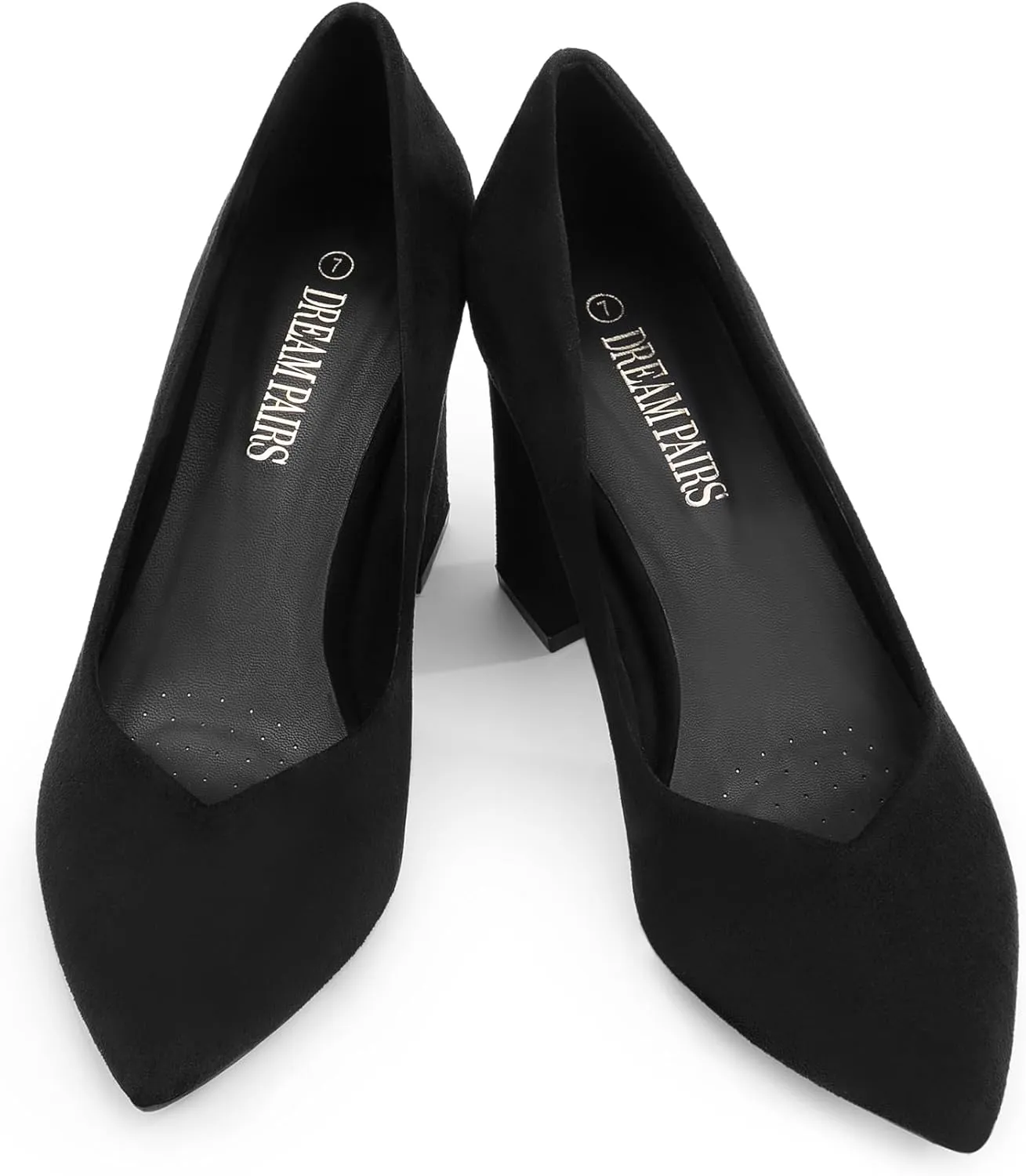 DREAM PAIRS Women’s High Chunky Closed Toe Block Heels Pointed Toe Wedding Party Elegant Slip On Pumps Shoes