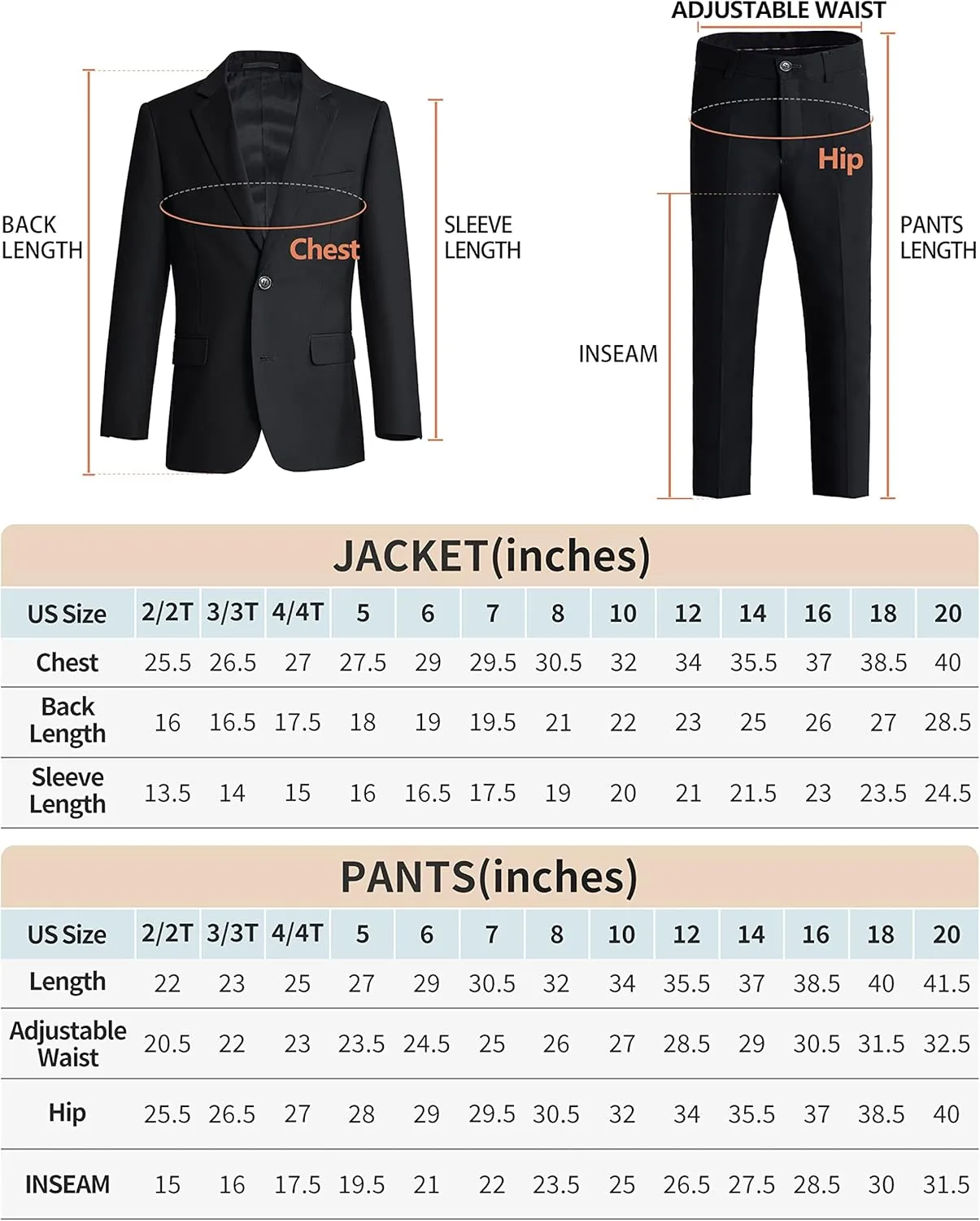 ELPA ELPA Boys Slim Fit Suit Kids Formal Suits Set for Boys Youth Suit Ring Bearer Outfit
