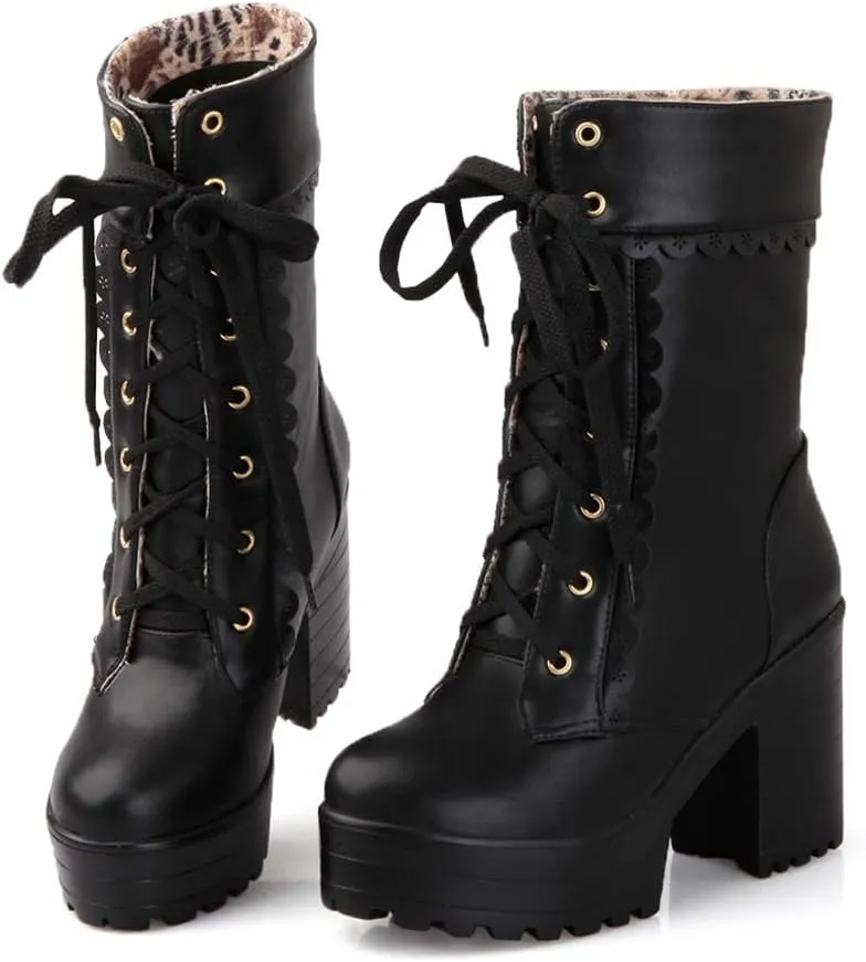 Elyffany Lolita High Heeled Boots Cosplay Lace Sweet Lady Shoes Fashion Brogue Shoes