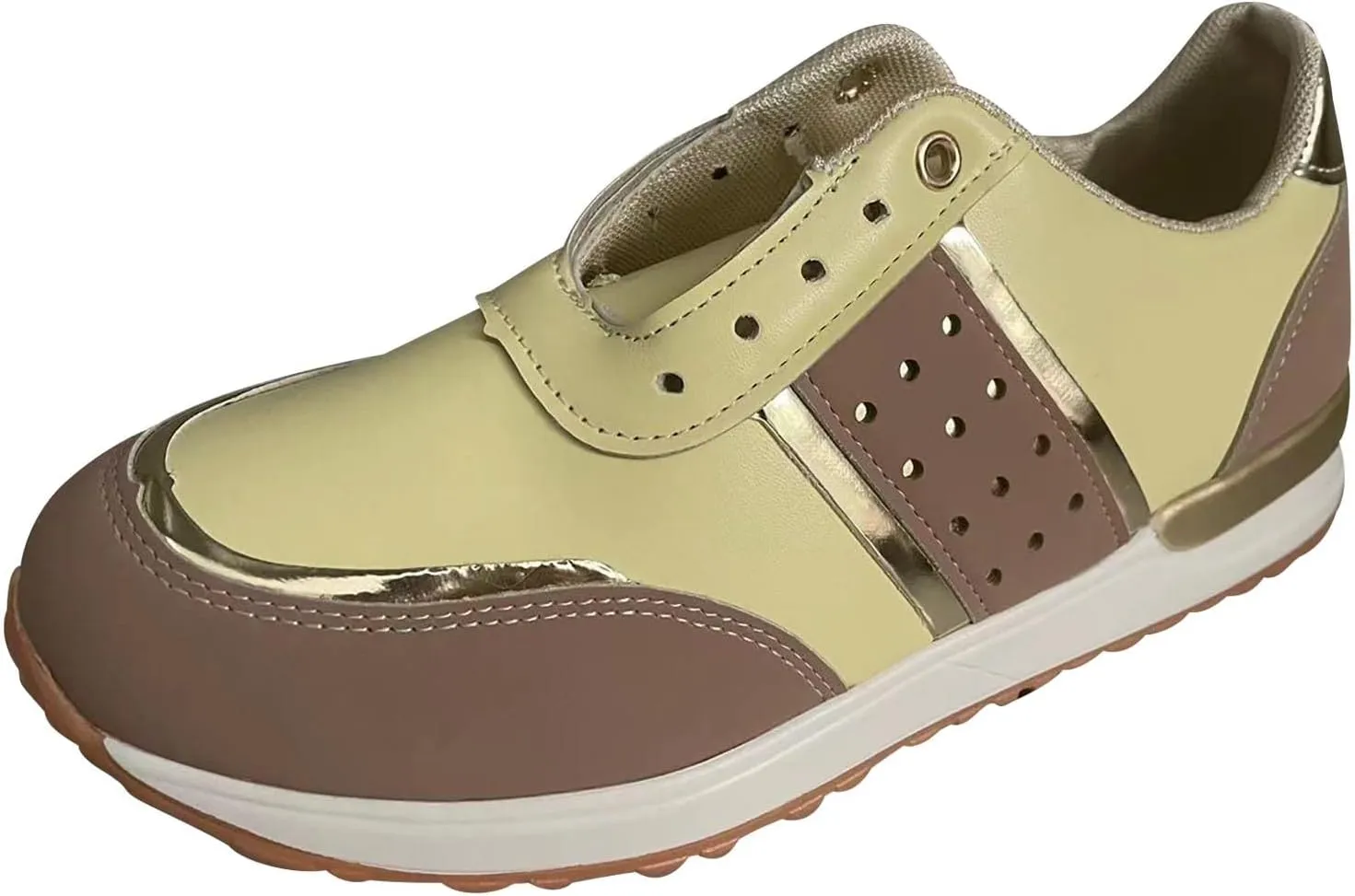 Fashion Platform Walking Shoes for Women Casual Orthotic Arch Support Non Slip Wedge Tennis Sneakers Plain Work Shoe