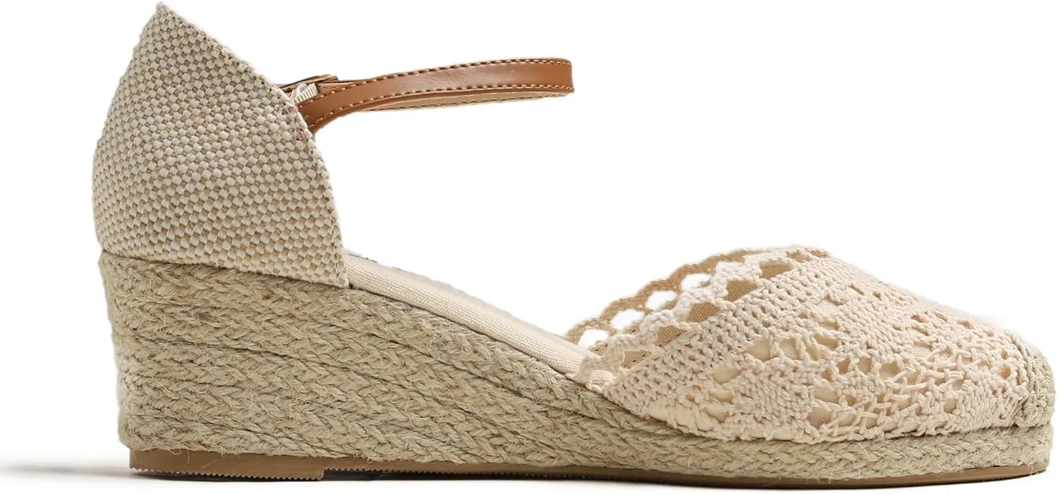 FEVERSOLE Close Toe Espadrilles Women's Comfort Breathable Slip On Flats Shoes