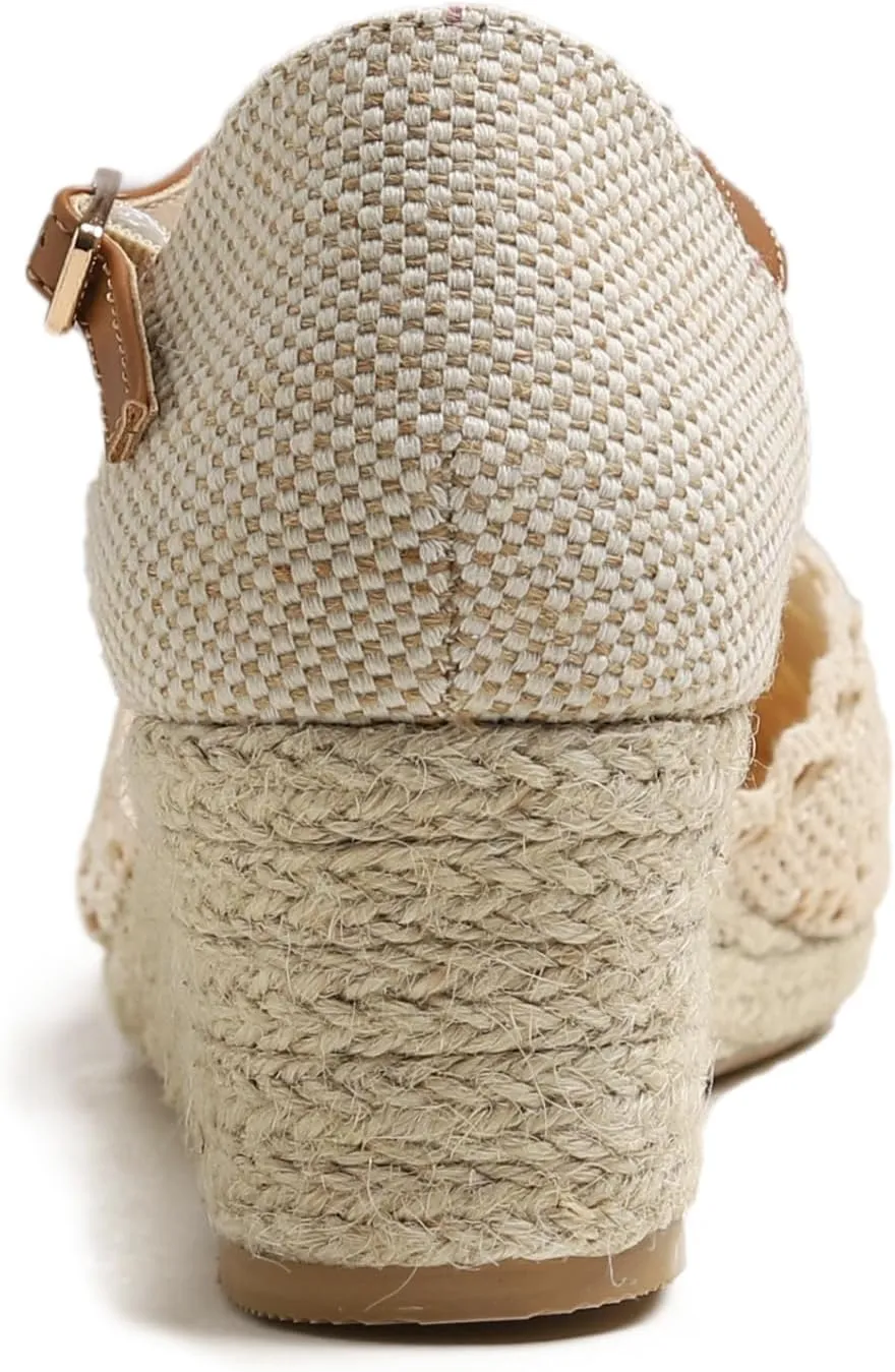 FEVERSOLE Close Toe Espadrilles Women's Comfort Breathable Slip On Flats Shoes