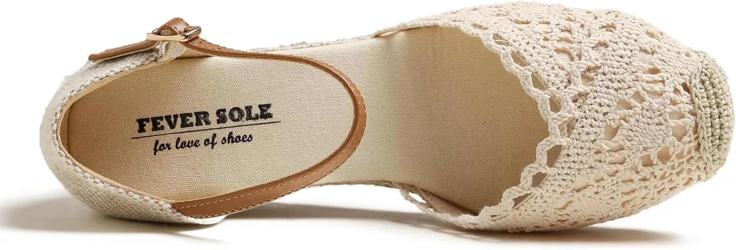 FEVERSOLE Close Toe Espadrilles Women's Comfort Breathable Slip On Flats Shoes