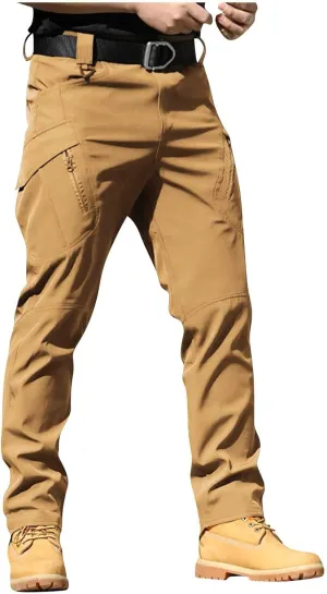 Flexcamo - Tactical Waterproof Pants Men Elastic Waist Cargo Pants Relaxed Fit Ripstop Hunting Pants Multi Pockets