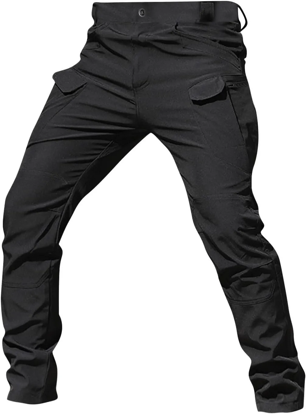 Flexcamo - Tactical Waterproof Pants Men Elastic Waist Cargo Pants Relaxed Fit Ripstop Hunting Pants Multi Pockets