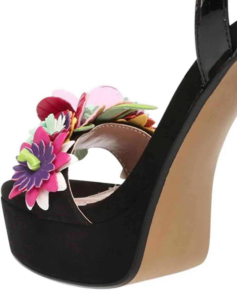 FSJ Women Sexy Strappy Open Toe Platform Sandals Ankle Strap High Stiletto Heel Metallic Dress Party Shoes Size 4-15 US