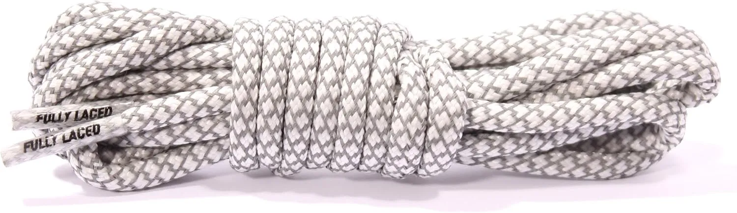 Fully Laced Reflective Rope Laces - Over 30 Colors and 3 Lengths Available
