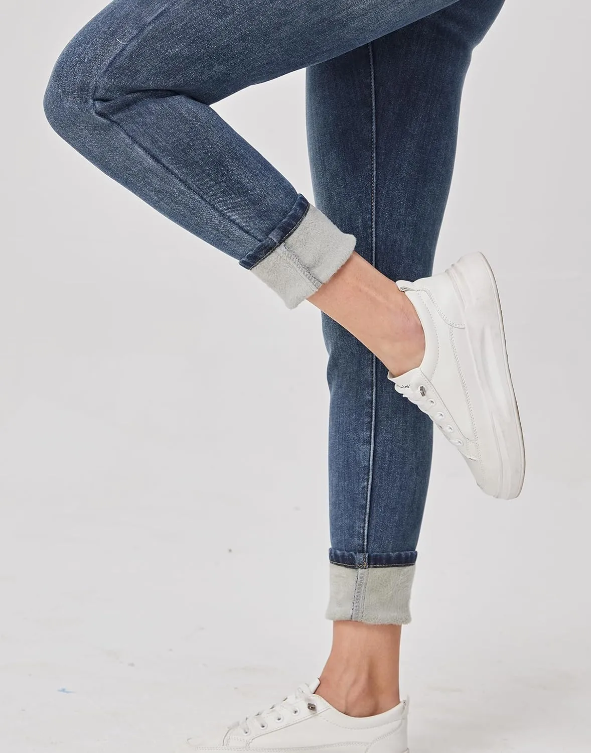 heipeiwa Women's Winter Jeans Fleece Lined Jeans Thermal Thick Skinny Denim Pants Slim Stretch Warm Jeggings