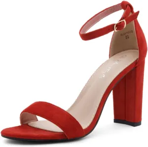 Herstyle Rosemmina Womens Chunky Block Heels Open Toe Dress Heeled Sandals Ankle Strappy High Heel Pumps Shoes for Prom Wedding Party Office