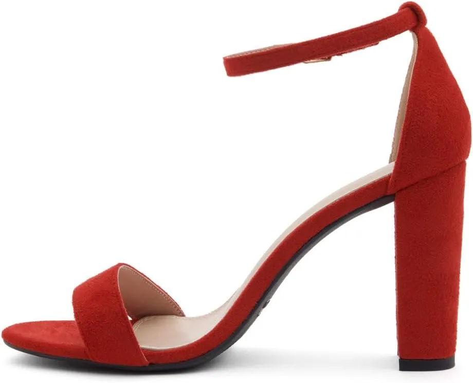 Herstyle Rosemmina Womens Chunky Block Heels Open Toe Dress Heeled Sandals Ankle Strappy High Heel Pumps Shoes for Prom Wedding Party Office