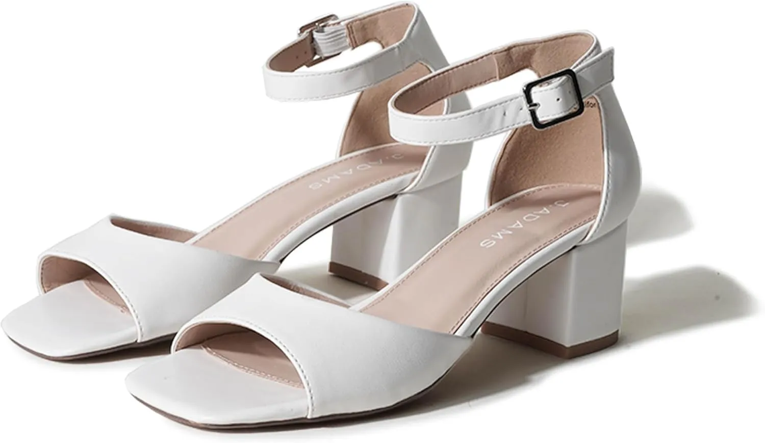 J. Adams Ruth Heeled Sandal  Low Block Heels for Women, Short Heel Bridal & Wedding Shoes, Dressy Prom Heels, Elegant Formal Dress Shoes for Bride