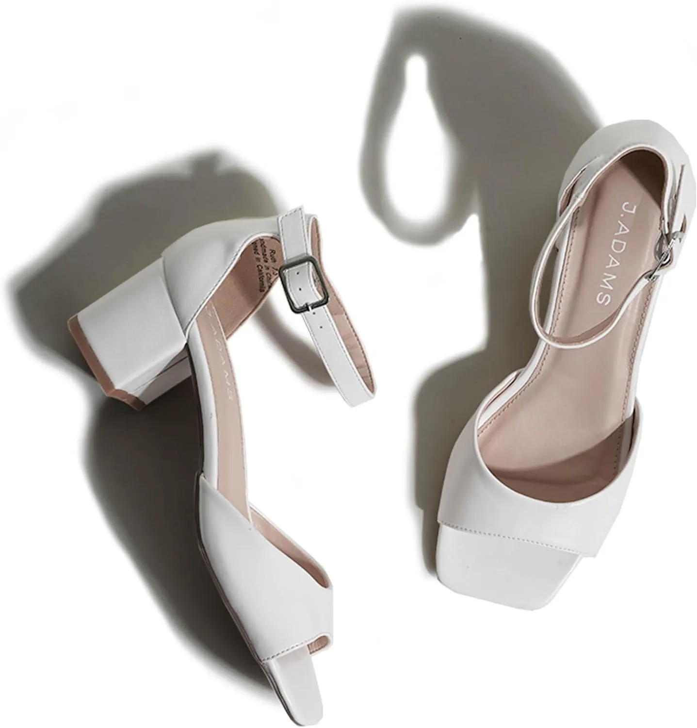 J. Adams Ruth Heeled Sandal  Low Block Heels for Women, Short Heel Bridal & Wedding Shoes, Dressy Prom Heels, Elegant Formal Dress Shoes for Bride