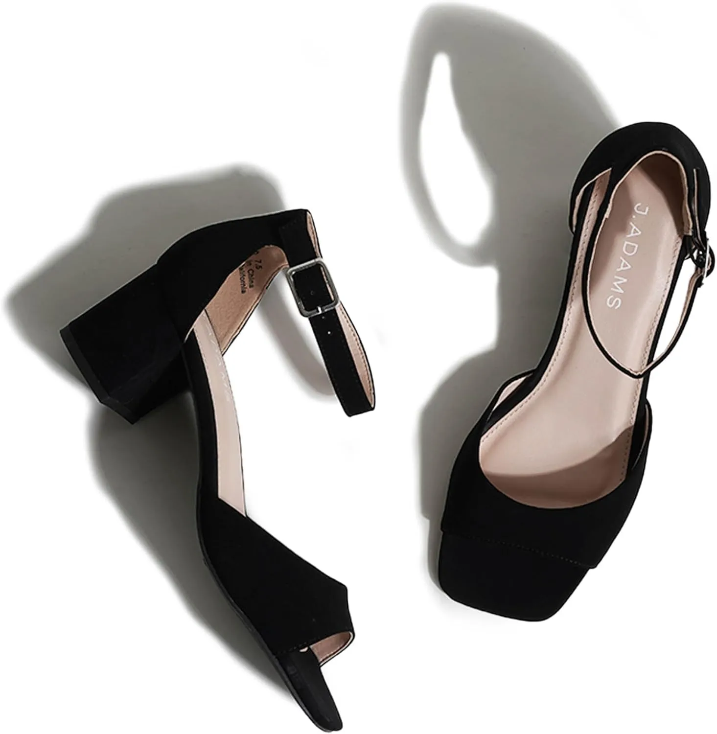 J. Adams Ruth Heeled Sandal  Low Block Heels for Women, Short Heel Bridal & Wedding Shoes, Dressy Prom Heels, Elegant Formal Dress Shoes for Bride