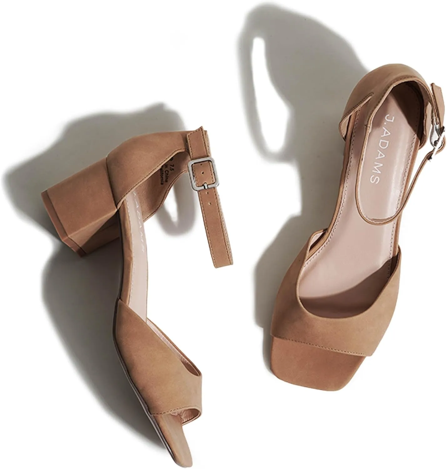 J. Adams Ruth Heeled Sandal  Low Block Heels for Women, Short Heel Bridal & Wedding Shoes, Dressy Prom Heels, Elegant Formal Dress Shoes for Bride