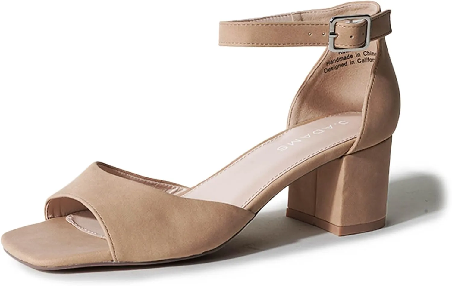 J. Adams Ruth Heeled Sandal  Low Block Heels for Women, Short Heel Bridal & Wedding Shoes, Dressy Prom Heels, Elegant Formal Dress Shoes for Bride
