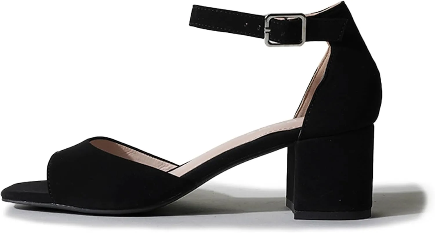 J. Adams Ruth Heeled Sandal  Low Block Heels for Women, Short Heel Bridal & Wedding Shoes, Dressy Prom Heels, Elegant Formal Dress Shoes for Bride