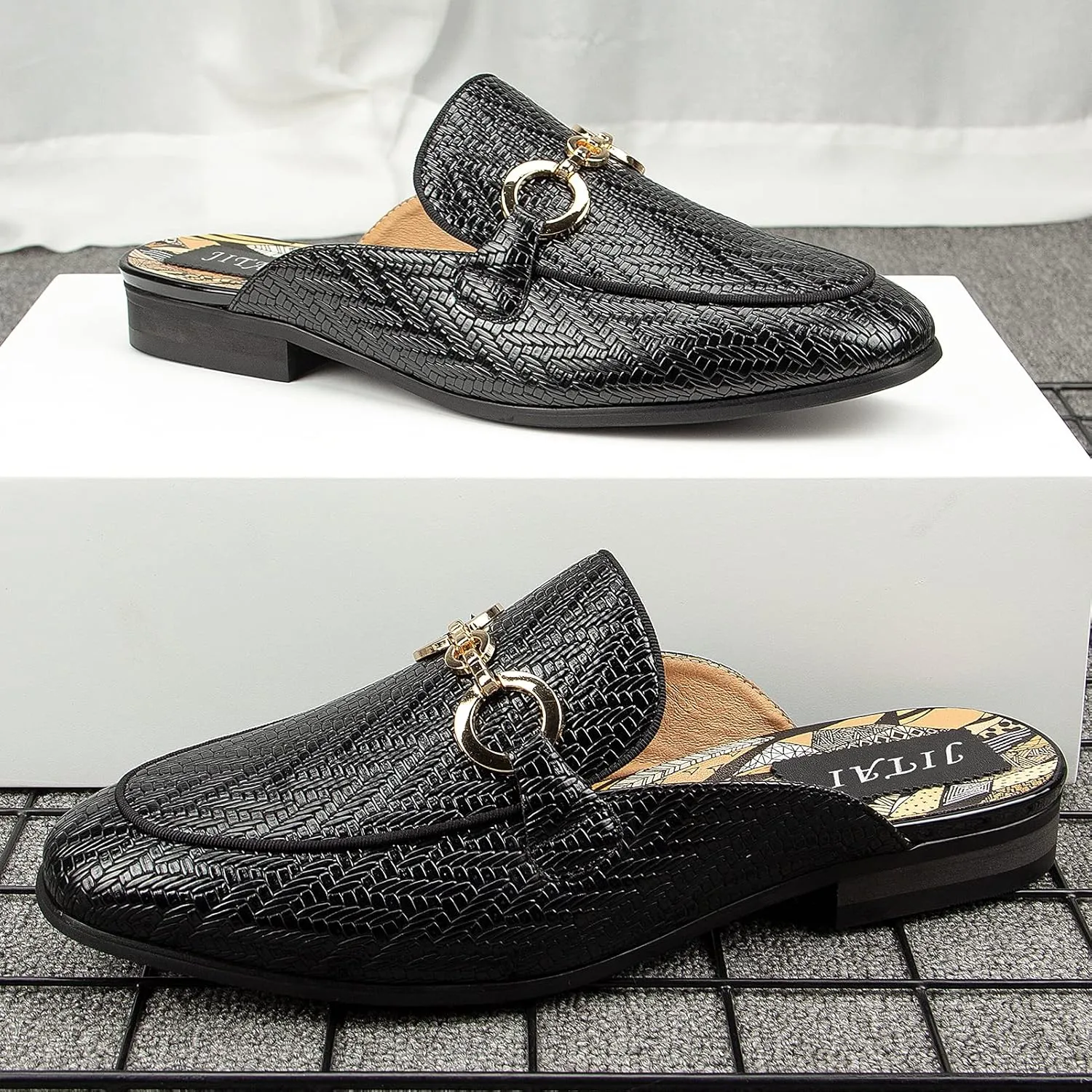 JITAI Men's Mules - Slip-On Loafers, Casual Half Loafers, Backless Sandals