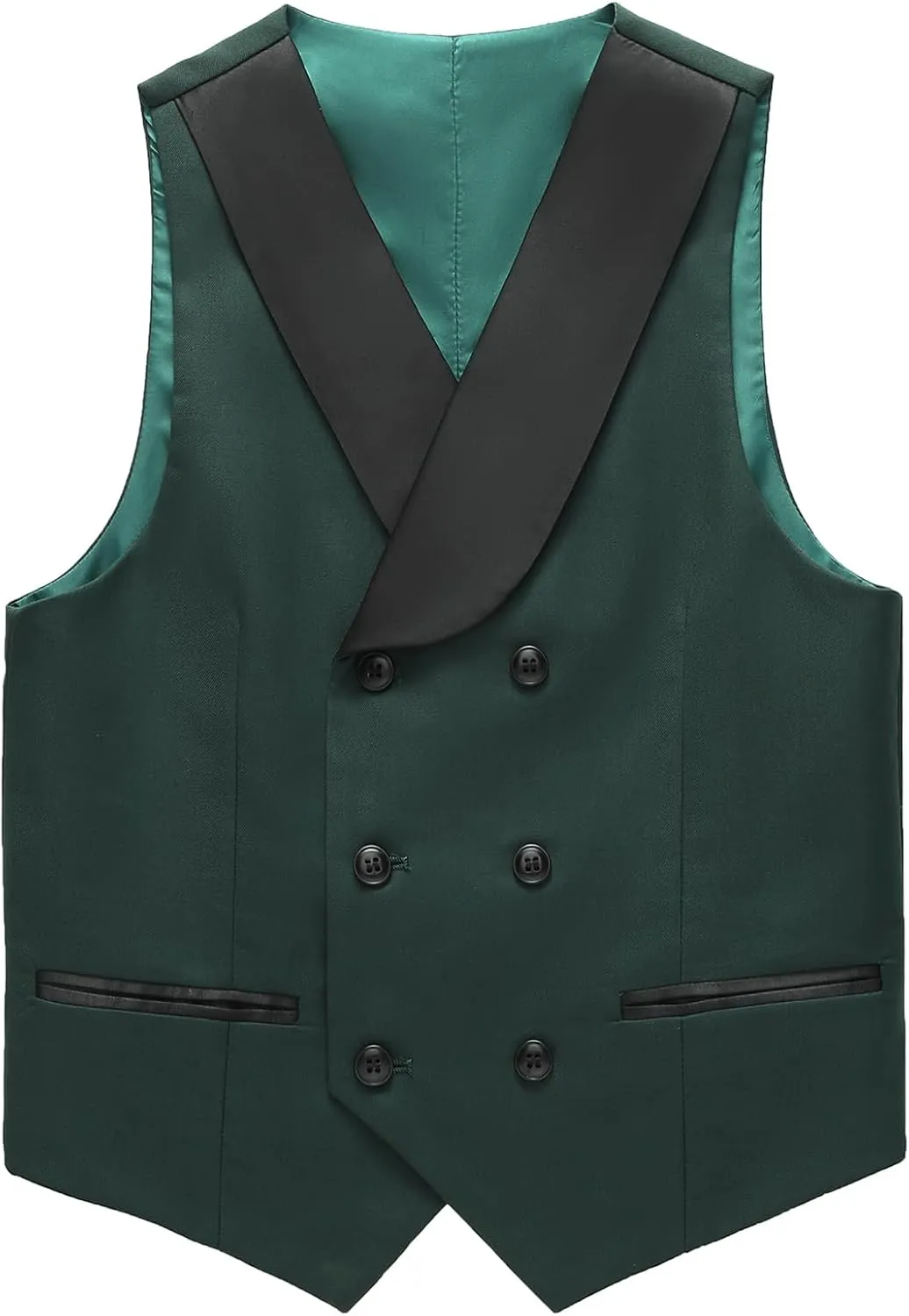 Lamgool Boys Tuxedo Suit 3 Piece Slim Fit Set with Blazer Jacket Vest Pant Kids Formal Outfit for Wedding Prom Size 6-20