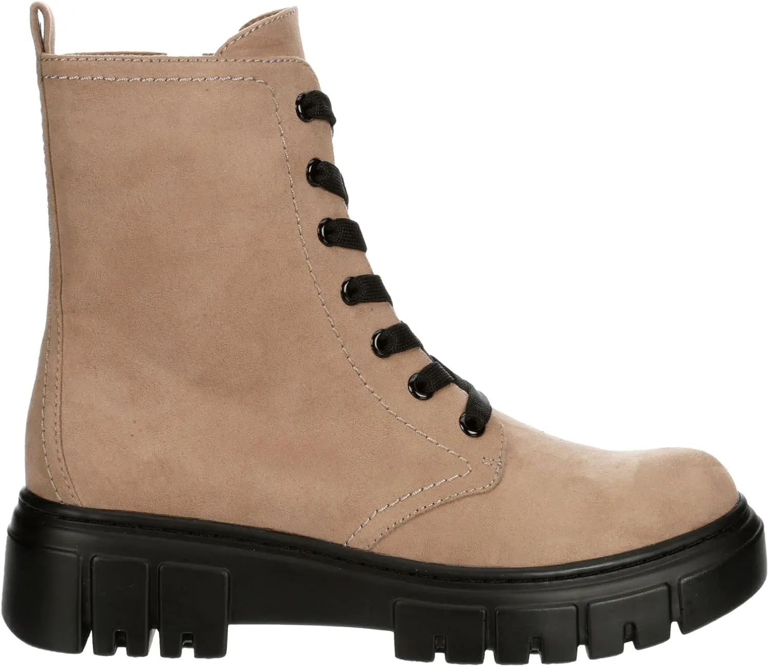Limelight Rudy - Women's Contrast Lug Sole Ankle High Platform Combat Boots