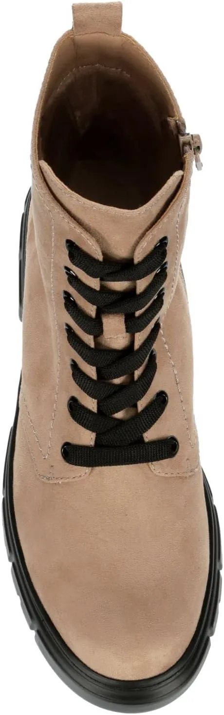 Limelight Rudy - Women's Contrast Lug Sole Ankle High Platform Combat Boots