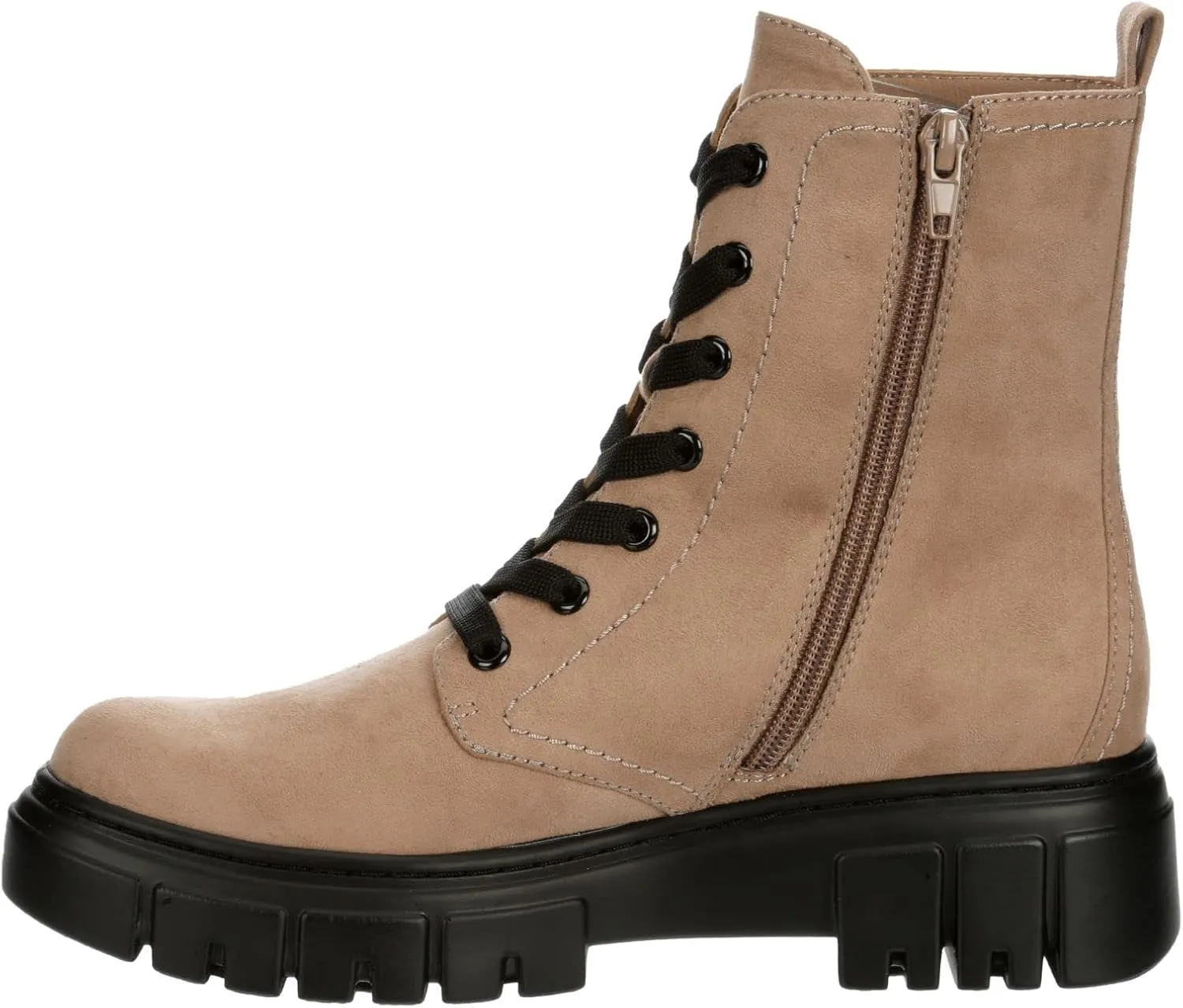 Limelight Rudy - Women's Contrast Lug Sole Ankle High Platform Combat Boots