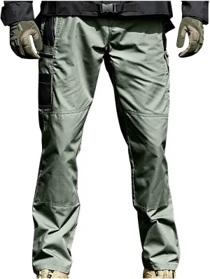 Men Pants Outdoor Hiking Camping Cargo Pants Mens Stylish Combat Overalls Cotton Waterproof Multic-Pocket Durability