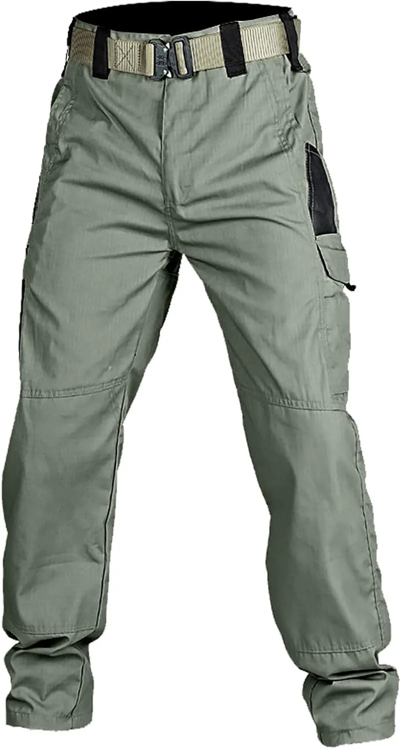 Men Pants Outdoor Hiking Camping Cargo Pants Mens Stylish Combat Overalls Cotton Waterproof Multic-Pocket Durability