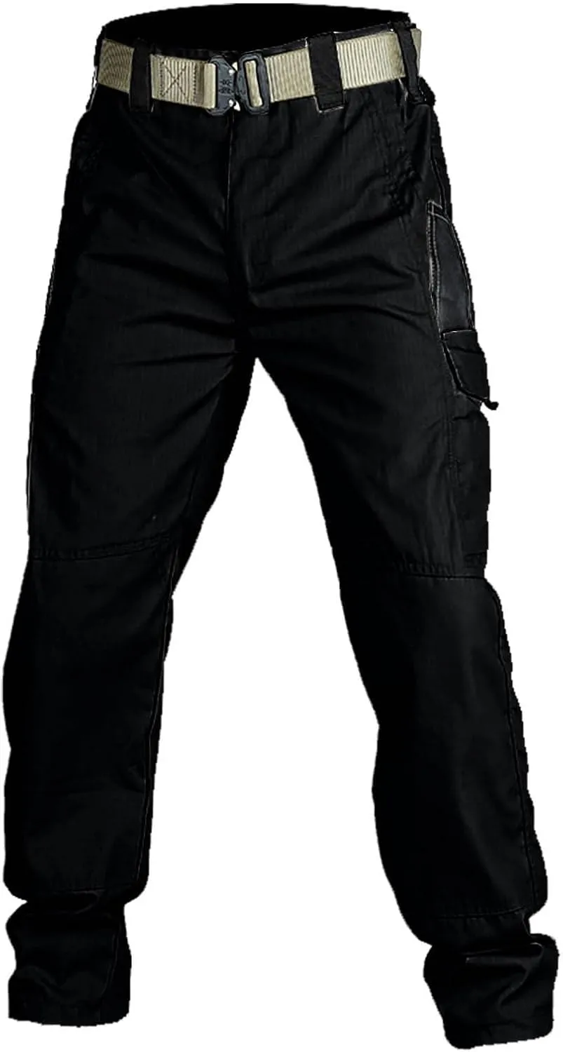 Men Pants Outdoor Hiking Camping Cargo Pants Mens Stylish Combat Overalls Cotton Waterproof Multic-Pocket Durability