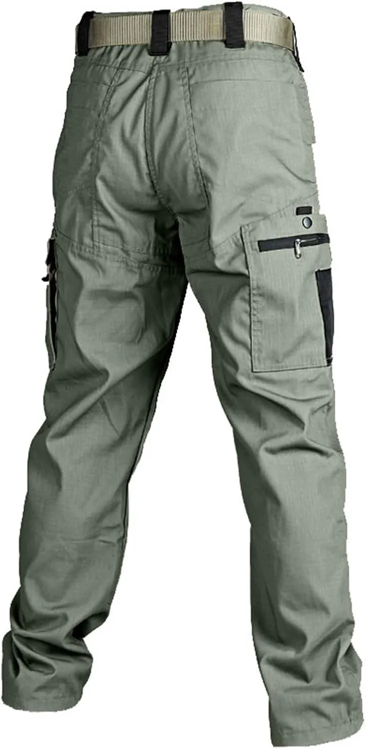 Men Pants Outdoor Hiking Camping Cargo Pants Mens Stylish Combat Overalls Cotton Waterproof Multic-Pocket Durability