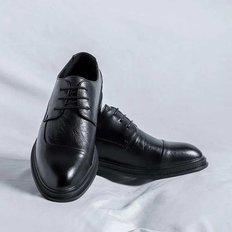 Men's Brogue Shoes Business Footwear Leather Shoes New British Style Lefu Shoes Casual Slip-On Fashion Casual Business Leather Shoes Men's Wedding Shoes