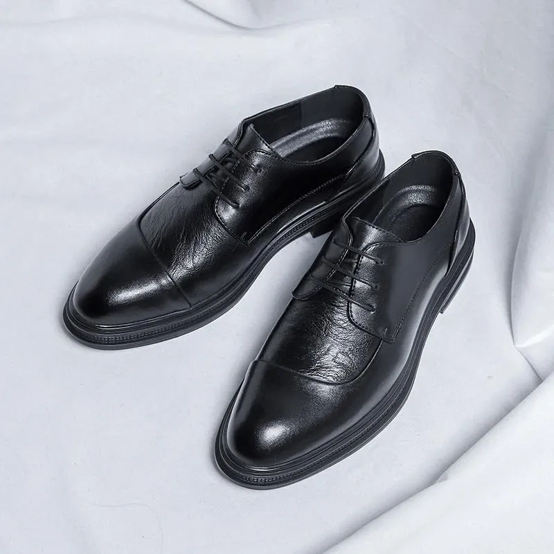 Men's Brogue Shoes Business Footwear Leather Shoes New British Style Lefu Shoes Casual Slip-On Fashion Casual Business Leather Shoes Men's Wedding Shoes
