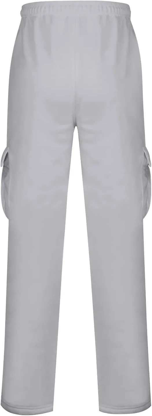 Mens Cargo Pants Relaxed Fit Drawstring Waist Open Bottom Cargo Pants with Pockets Outdoor Trendy Hiking Pants