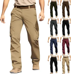 Mens Cargo Work Pants Relaxed Fit Stretch Outdoor Hiking Pants Waterproof Ripstop Camo Tactical Pants Multi Pockets