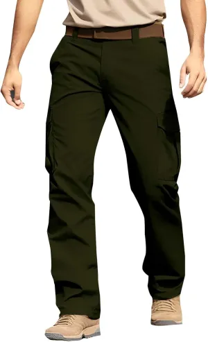 Mens Cargo Work Pants Relaxed Fit Stretch Outdoor Hiking Pants Waterproof Ripstop Camo Tactical Pants Multi Pockets