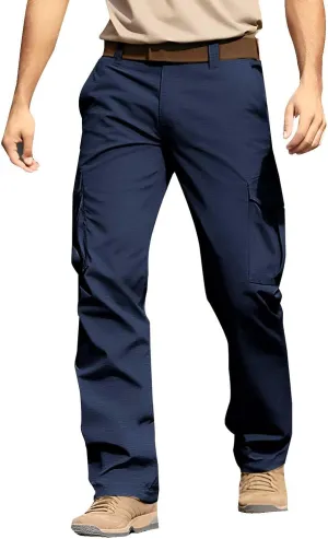 Mens Cargo Work Pants Relaxed Fit Stretch Outdoor Hiking Pants Waterproof Ripstop Camo Tactical Pants Multi Pockets