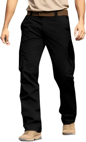 Mens Cargo Work Pants Relaxed Fit Stretch Outdoor Hiking Pants Waterproof Ripstop Camo Tactical Pants Multi Pockets