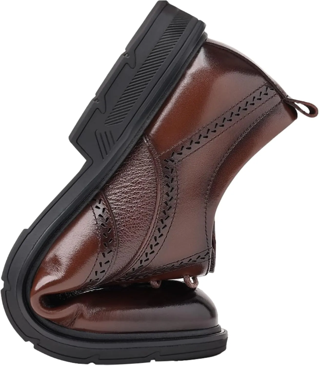 Men's Genuine Leather Derby Brogues Formal Lace-up Business Wedding Dress Shoes