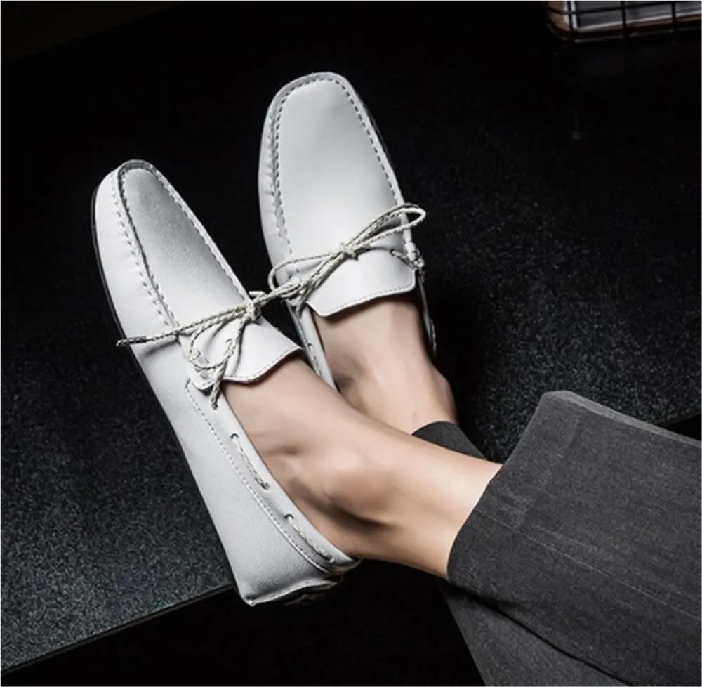 Mens Loafers Square Toe Faux Leather Driving Moccasins Boat Shoes Comfortable Anti-Slip Flexible Prom Outdoor Slip On