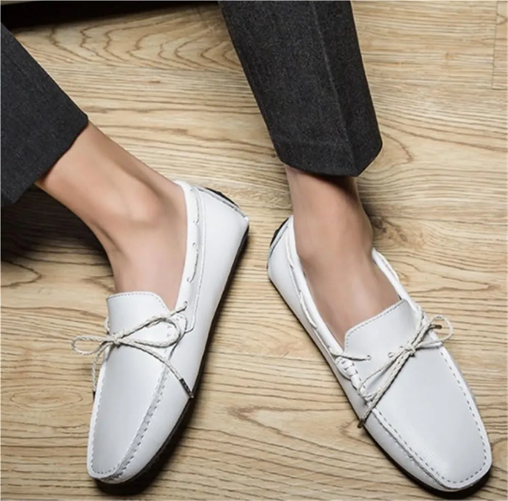 Mens Loafers Square Toe Faux Leather Driving Moccasins Boat Shoes Comfortable Anti-Slip Flexible Prom Outdoor Slip On